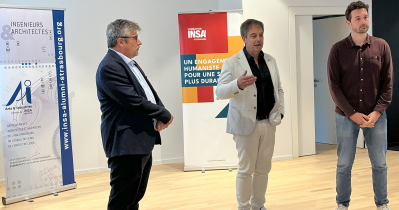 Philippe Leroy, Fondation Insa, Christophe Bailly, Fondation Insa et Arts & Industries et Antoine Juhel, Arts & Industries.
